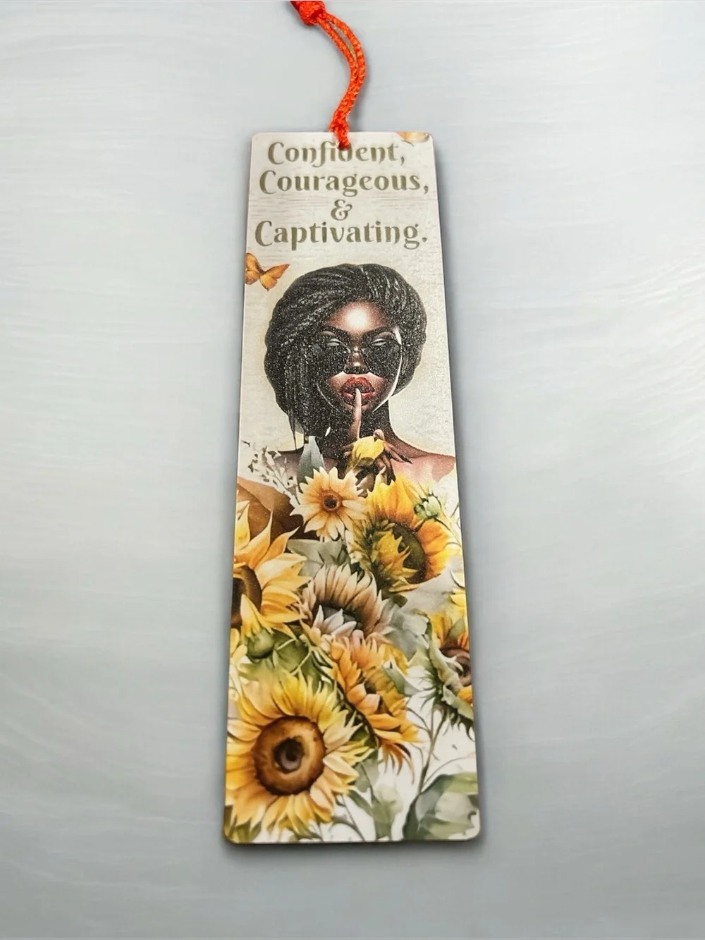 Sunflower Art Acrylic Bookmark - Confident, Courageous & Captivating